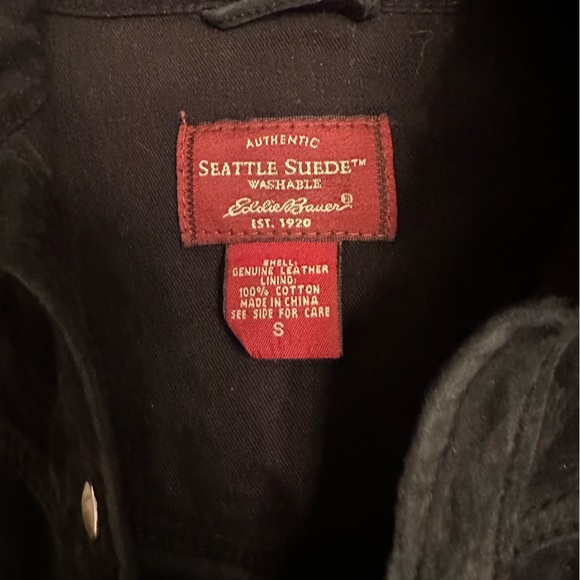 Eddie Bauer Seattle Suede Washable Western Snap Shirt Jacket Size Small - Picture 5 of 5